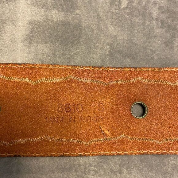 Genuine leather belt , L 34, W2,5 inch, handmade